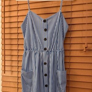 Amazon Blue and White Striped Dress